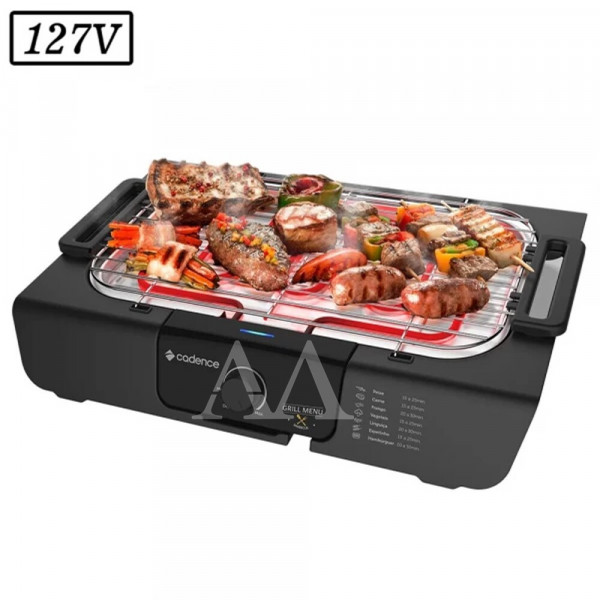 CHURRASQUEIRA ELETRICA CADENCE GRILL MENU GRL810 1800W 127V PRETA