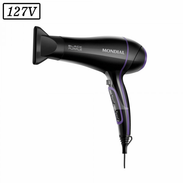 SECADOR DE CABELO MONDIAL BLACK PURPLE SCN-01 2000W 127V