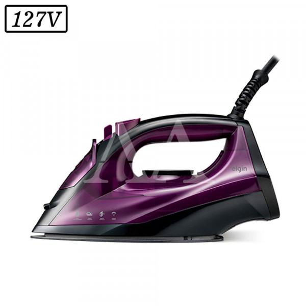 FERRO DE PASSAR ELGIN A VAPOR EASY PASS 127V ROXO/PRETO