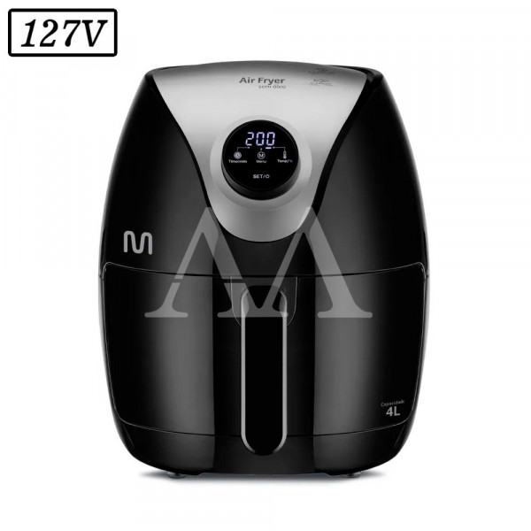 FRITADEIRA 4L MULTILASER AIR FRYER DIGITAL GO205 1500W 127V PRETA